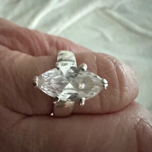 Elegant Silver Marquise-Cut Ring costume jewelry looks real!